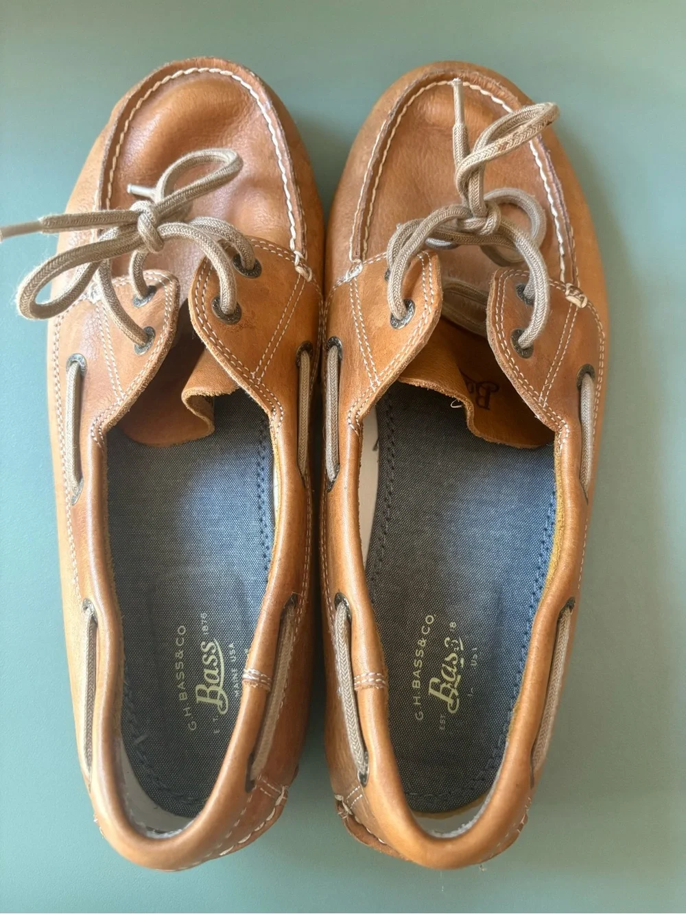 G.H. Bass & Co. Men’s Brown Leather Boat Shoes Sz 10